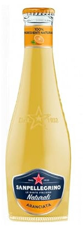 48x San Pellegrino Aranciata Naturali Bevanda Analcolica Rinfrescante con succo di Arancia italiano, Bottiglia di vetro 20cl
