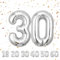 ballonluftballon 30 jahre | Sliber 30 ballons-40-101cm 30 Geburtstagsdeko -30 Folienballon Zahl Deko zum Geburtstag fliegt mit Helium 30 Geburtstag für Männer Frauen 30 Geburtstagsparty Jubiläum…