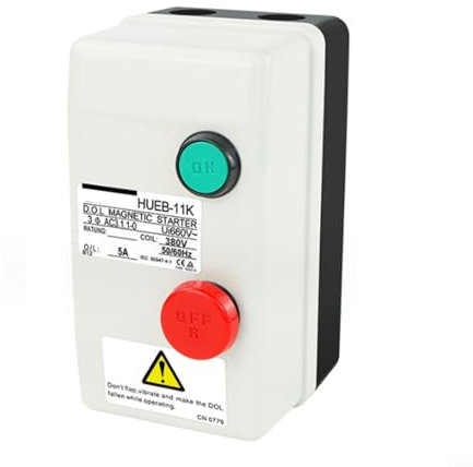 EXTRWORY 1 démarreur de moteur magnétique triphasé - Interrupteur magnétique - 380 V - Étanche - Pour compresseur (3,5-5 A)