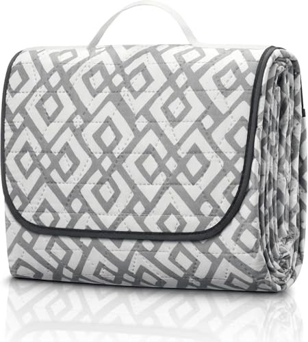 SHICEPET Picnic Blankets, Waterproof Picnic Blanket Portable with Carry Strap, 80×60 Extra Large Picnic Blanket, Foldable Outdoor Camping blanket Checkered Picnic Mat for Camping Park Beach Grass