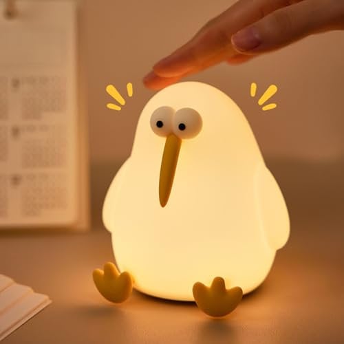 Vogel Nachtlicht, Silikon Vogel Lampe Dimmbares Kinderzimmer Nachtlicht Touch-Steuerung Tragbar Wiederaufladbar Dimmbar Lamp mit 30 Minuten Timer Geschenke Jungen Mädchen (Vogel Nachtlicht)