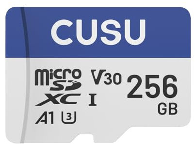 CUSU M30 256GB Micro SDXC Memory Card, Read Speed up to 90 MB/s, A1, UHS-I, Class 10, U3, V30