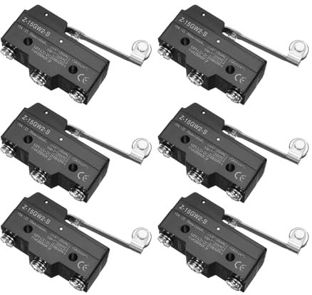 QUARKZMAN 6uds Z-15GW2-B Momentáneo Micro Palanca Límite Interruptor Rápida Acción 15A 250V Normalmente Abrir Cerrar Conductor Rodillo Palanca Tipo