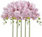 IPOPU Künstliche Orchideen mit Glitzer, Blütenstiele, Phalaenopsis-Zweige, florale Tafelaufsätze für Tische, Hochzeitsdekorationen für Empfang, Altrosa, 5 Stück, Altrosa
