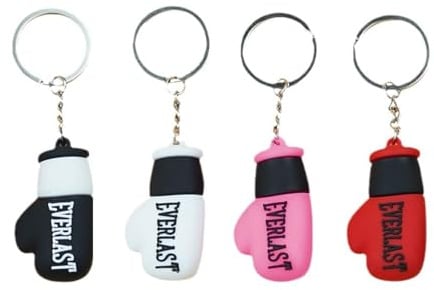 FIBOUND 4 Pièces Porte-Clés Gants de Boxe, Porte-Clés 3D Gants de Boxe à Colle Douce, Miniatures pour Hommes et Femmes, Blanc, Rose, Rouge, Noir
