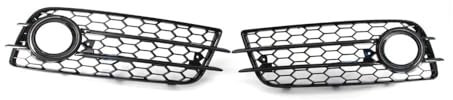 Fuicotto Auto Kühlergitter Frontstoßstange Unterer Kühlergrill Nebelscheinwerfer Grill Für Au&di Für A4 B8 S4 2009 2010 2011 2012 Nebelscheinwerfer Grill(Bright Black)