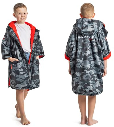 Osprey Kids Changing Robe, Waterproof, Warm Fleece Lined Changing Robe with Hood, for Swimming, Surfing and Outdoor Use, Multiple Colours