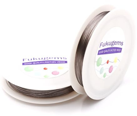 Fukugems Alambre de acero inoxidable recubierto de nylon para joyería, cuerdas de perlas para collar 0.38mm*50m