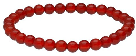 Lebensquelle Plus Kugelarmband | Perlen Armband 6 mm | Hochwertiges Edelsteinarmband | Natur Stein Edelsteinarmband dehnbar (Karneol)
