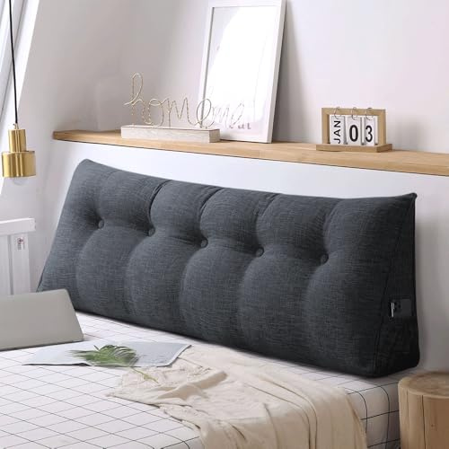 OHMG 200CM XXL Rückenkissen Bett,Lang Keilkissen Hohen Rückenkissen Kissen Bettkissen Rückenlehne Nackenstützkissen Rückenstützkissen Lordosenstütze Lesekissen für Bett und Sofa ﻿