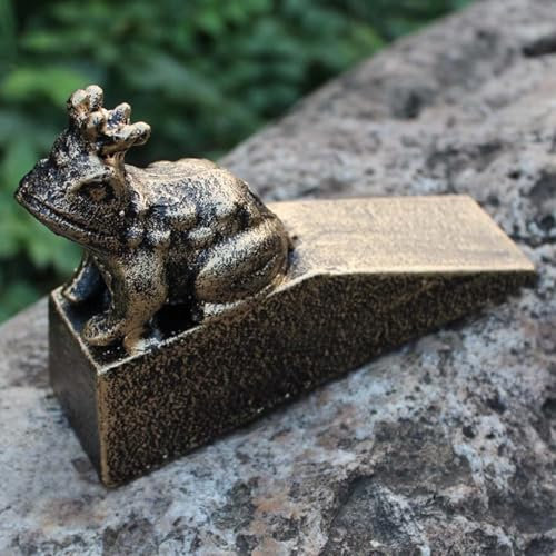 Türstopper Cast Iron Door Stop Türstopper Aus Gusseisen, Schild mit Frosch, Handgefertigter Türstopper In Form Einer Statue für Den Türunterteil, Tragbarer Türhalter(Antique copper)