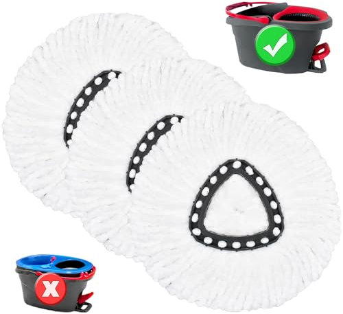 3 Pezzi Testine di Ricambio Compatibile con Vileda Panno Testina Assorbente,Ricariche Per Mocio In Microfibra Compatibili Con Mocio a Rotazione