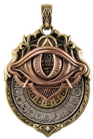 COPPERTIST.WU Tarot Vision Anhänger - All-Seeing Eye Halskette, Tarot Karten Symbol Anhänger, Mystic Divination Schmuck, spirituelle Führung, Schicksal Einblicke, Smooth Rotation