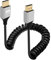 HuaLiSiJi Câble Spirale HDMI 4K 60Hz Câble HDMI Mâle Mâle 10.2Gbps Haute Vitesse, Interface Plaquée or 24K Supporte ARC, 3D pour Ordinateur, Lecteur Blu Ray, TV (Tête droite, 0.5-1.8 m)