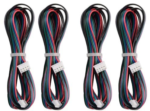XTVVTODJXT 4Pcs 2M Electronic Starter Connector Cables XH2.54 4Pin to XH2.0 6Pin White Terminal Paralled Electronic Starter Wires for 3D Printer Stepper