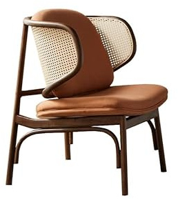YCCHAH Büromöbel Holz Rattan Stuhl Freizeit Sofa Nickerchen Hause Faul Rückenlehne Liege Schreibtischstühle Fürs Homeoffice