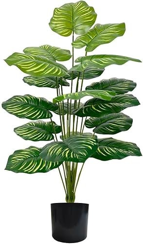 YJWZ Palma Artificiale in Vaso Piante Finte da Interno ed Esterno con Foglie Realistiche Pianta Finta Tropicale Areca per Decorare Casa,Ufficio Giardino Soggiorno e Tavolo (Melo da 73 cm)