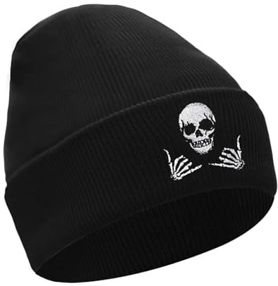 YAMEIZE Beanie Strickmützen für Damen - Herren Beanie Mütze Slouchy gestrickt Hut Winter Skull Cap Gothic Warm Hut Outdoor