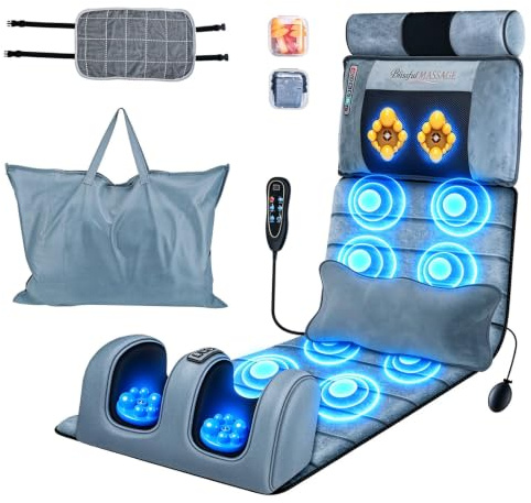 KOCASO Full Body Massage Mat with Heat, Electric Heated Massage Pad Cushion