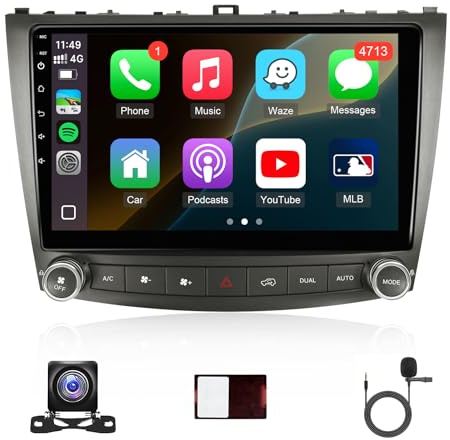 Android Car Radio for Lexus IS250 IS300 IS350 2006-2012 with Carplay Android Auto, 10.1 IPS Touch Screen Head Unit Stereo for Lexus with in-Dash GPS/WiFi/BT/FM/MIC + Backup Camera + CANBUS - 2+32GB