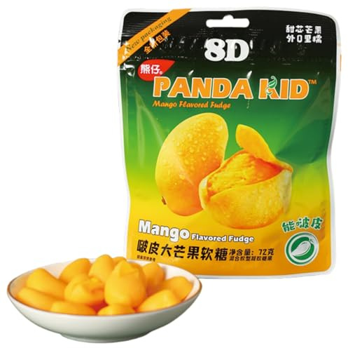 JGFWAT peelable mango flavored gummy candy - 52% juice infusion, chewy and sweet gummy candy, 72g snack pack*2 packs, suitable for candy lovers