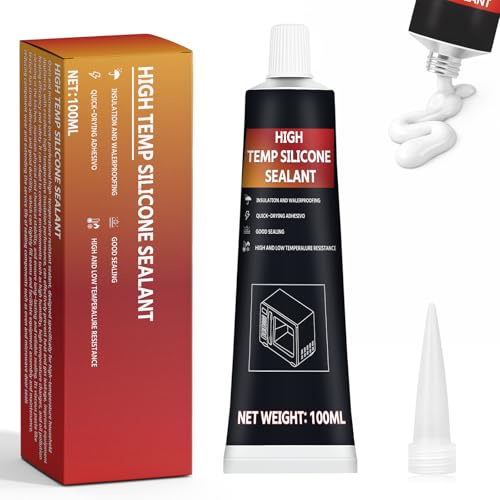 INNOVAYOU 100ml Weiß Hitzebeständiger Kleber, Hochtemperaturkleber Reparatur von Rissen, Kleber Hitzebeständig 300 grad für Backofen, Grill, Mikrowelle