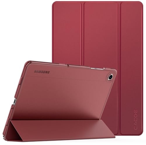 CACOE Hülle für Samsung Galaxy Tab A11+ Plus 11 Zoll 2025/ A9+ Plus 2023 | (SM-X236B/SM-X230/SM-X210/SM-X215/SM-X216), Ultra Dünn Transluzent Matt Rückseite Abdeckung, Rotwein
