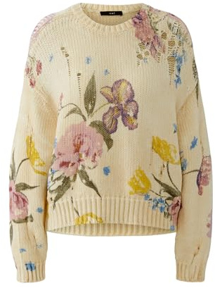 Oui Damen Pullover lässig geschnitten Floral