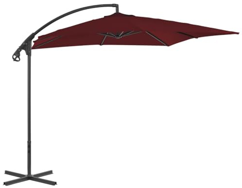 Lumanois Ampelschirm mit Stahl-Mast 250x250 cm Weinrot,13kg,312510
