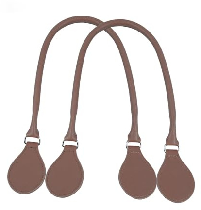 Neu 1 Paar Runde O Bag Tasche Lange Kurze Ledergriffe mit Tropfen Befestigungen Hand-Schultergurte für Classic Mini Obag (Kaffee,Länge: 68cm)