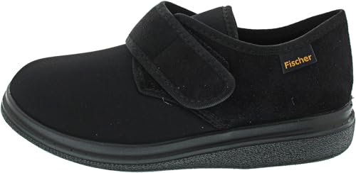 Fischer Herren Ortho Flache Hausschuhe, Schwarz Schwarz 222, 38 EU Weit