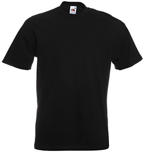 Fruit of the Loom Men Super Premium Short Sleeve T-shirt - Black, Large