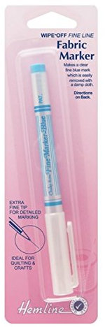 Hemline Fabric Marker Marking Pen (H295.F) Purple Wipe Off Fine Liner Felt Tip