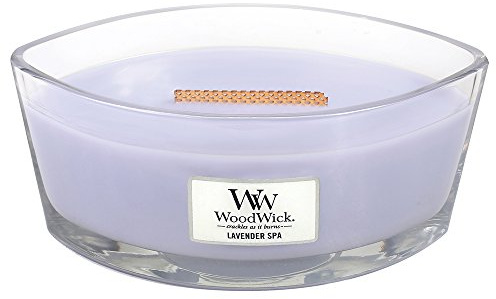 Woodwick Lavender Spa Fragranced Hearthwick Ellipse Glass Candle 16oz