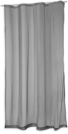 Voile Dekoschal Kräuselband Uni Gardine Sheer Vorhang transparent ca. 140x245 cm #1390 (grau)
