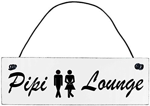 Shabby Chic Vintage Schild Pipi Lounge Dekoschild Türschild