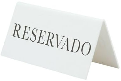 SECURIT Cartel Reservado Sobremesa Blanco 5 x 10 x 4,5 cm 5 Unidades