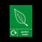Garden Waste Sticker/Self Adhesive Sign - Environment/Reduce CO2 / Green World/Bins