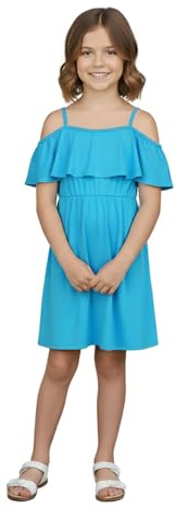 A2Z 4 Kids Girls Off Shoulder Skater Dress Party Wear Age 5-163 Turquoise