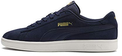 PUMA Unisex Smash V2 Trainers, Peacoat Team Gold-Whisper White, 7.5 UK