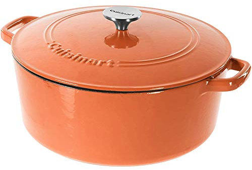 Cuisinart Chef's Classic Cocotte ronde en fonte émaillée avec couvercle (orange terre cuite, 2,5 l)
