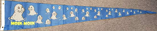 flaggenmeer® Wimpel Moin Moin Seehunde 80 g/m² ca. 30 x 150 cm