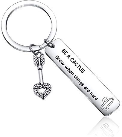 Keytells BE A CACTUS Grow when things are hard, Cactus Keychain, Regular