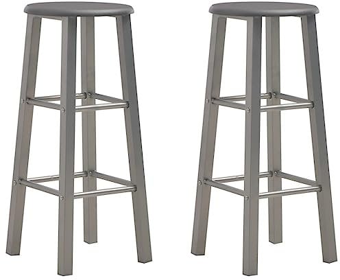 vidaXL 2X Barhocker Barstuhl Küchenhocker Tresenstuhl Thekenhocker Tresenhocker Thekenstuhl Bar Stuhl Hocker Barmöbel Anthrazit MDF Stahlrahmen
