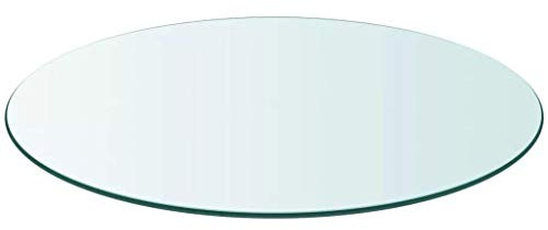 Meubletmoi Plateau Rond 60 cm en Verre trempé Transparent - Dessus de Table résistant - pour Table & Table Basse