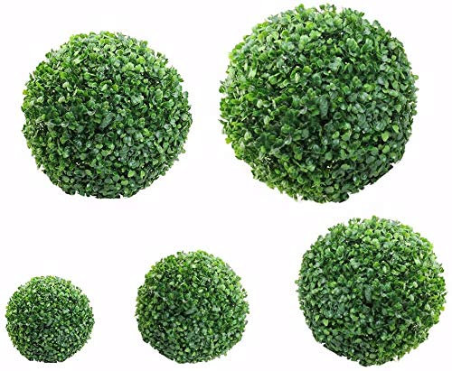 Keemov Best Artificial Topiary Balls Plastic Plant Balls Topiary Grass Balls for Garden, Wedding Party