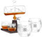 Maverton Whisky Karaffe mit Gravur - Schiff mit Edelstahl-Wasserhahn, 1000 ml - 4er Whiskygläser Set - Whisky Dekanter - Kompass für Paar