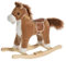 HOMCOM Cavallo a Dondolo Giocattolo con Suoni Realistici per Bambini 36-72 Mesi, Include 2 Batterie AA, Marrone