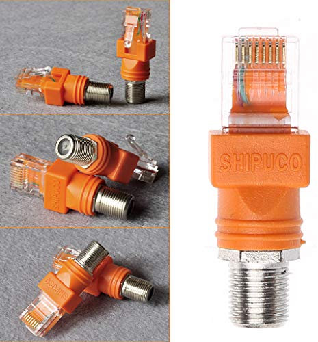 Meipai F Buchse auf RJ45 Stecker Koaxialkupplung Adapter RJ45 auf RF Stecker Konverter