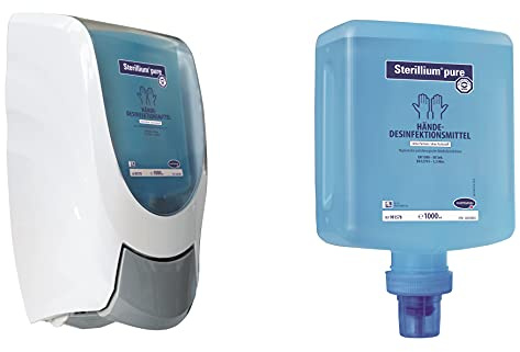 Hartmann CleanSafe basic Dosierspender + Hände-Desinfektionsmittel pure Überkopfflasche 1000 ml